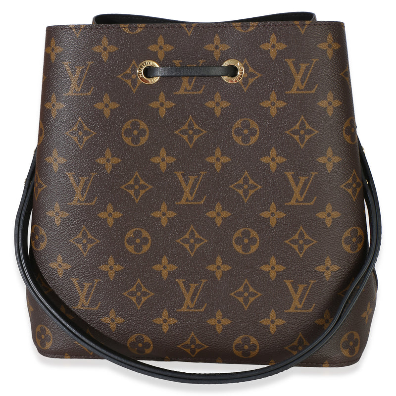 Louis Vuitton Black Monogram Canvas Neonoe Mm Brown; Multicolor Handbag