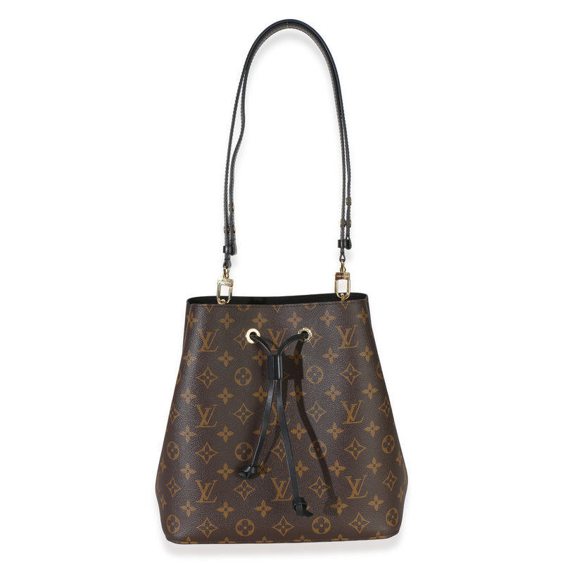 Louis Vuitton Black Monogram Canvas Neonoe Mm Brown; Multicolor Handbag