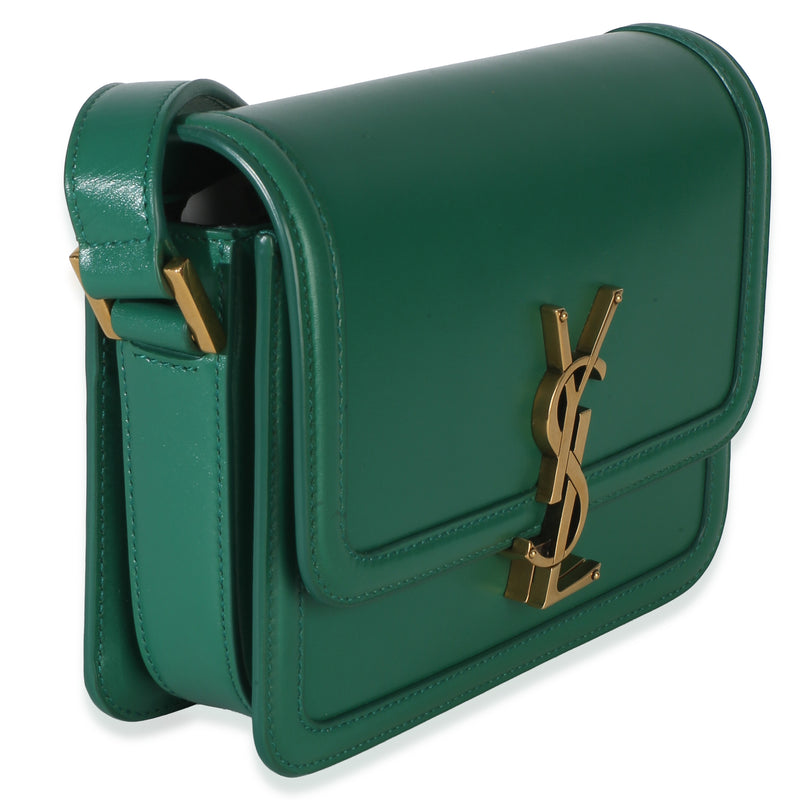 Saint Laurent Green Smooth Calfskin Monogram Small Solferino Satchel Leather Handbag