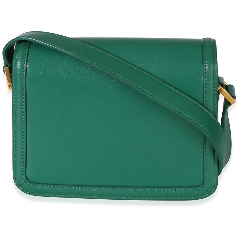 Saint Laurent Green Smooth Calfskin Monogram Small Solferino Satchel Leather Handbag