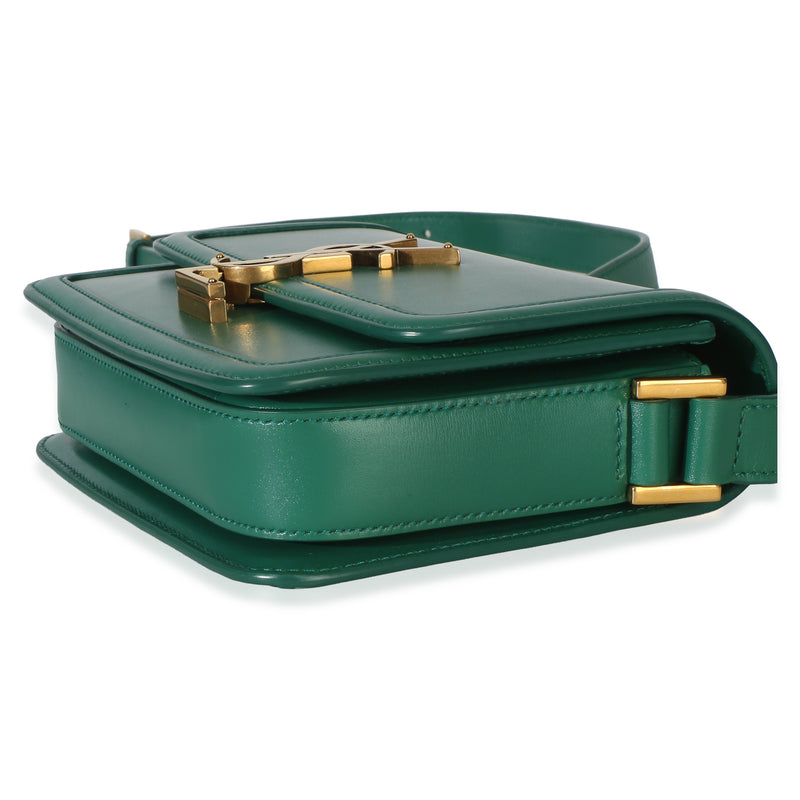 Saint Laurent Green Smooth Calfskin Monogram Small Solferino Satchel Leather Handbag