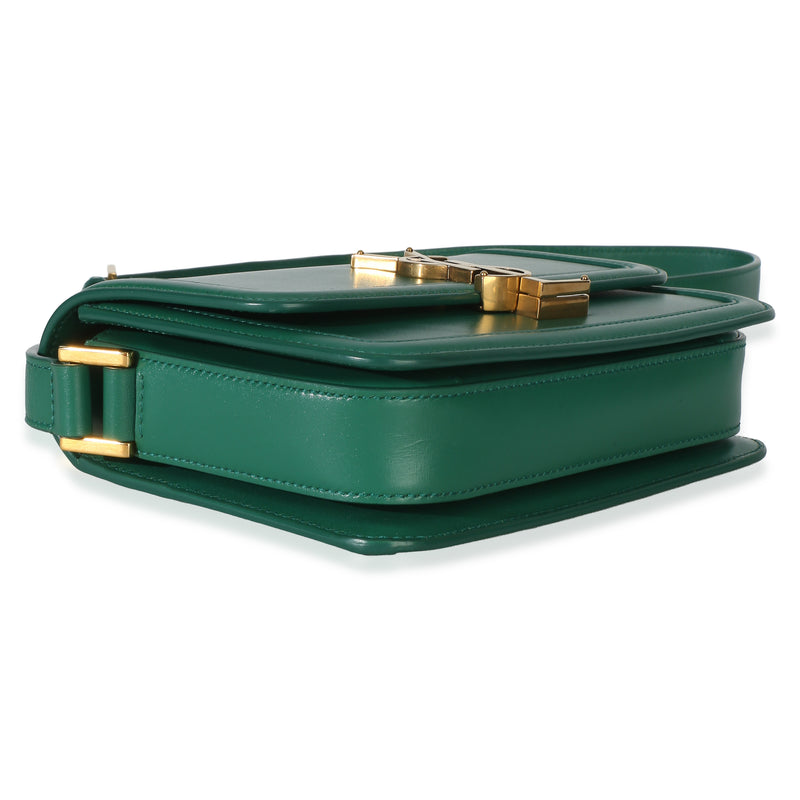 Saint Laurent Green Smooth Calfskin Monogram Small Solferino Satchel Leather Handbag