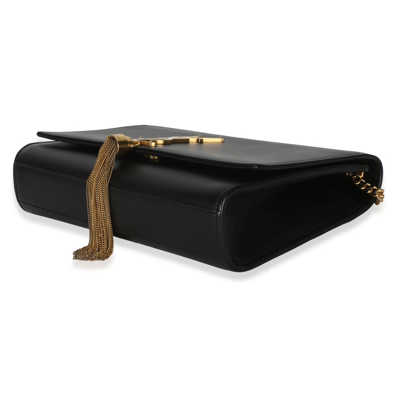 Saint Laurent Black Grain De Poudre Medium Kate Tassel Leather Handbag