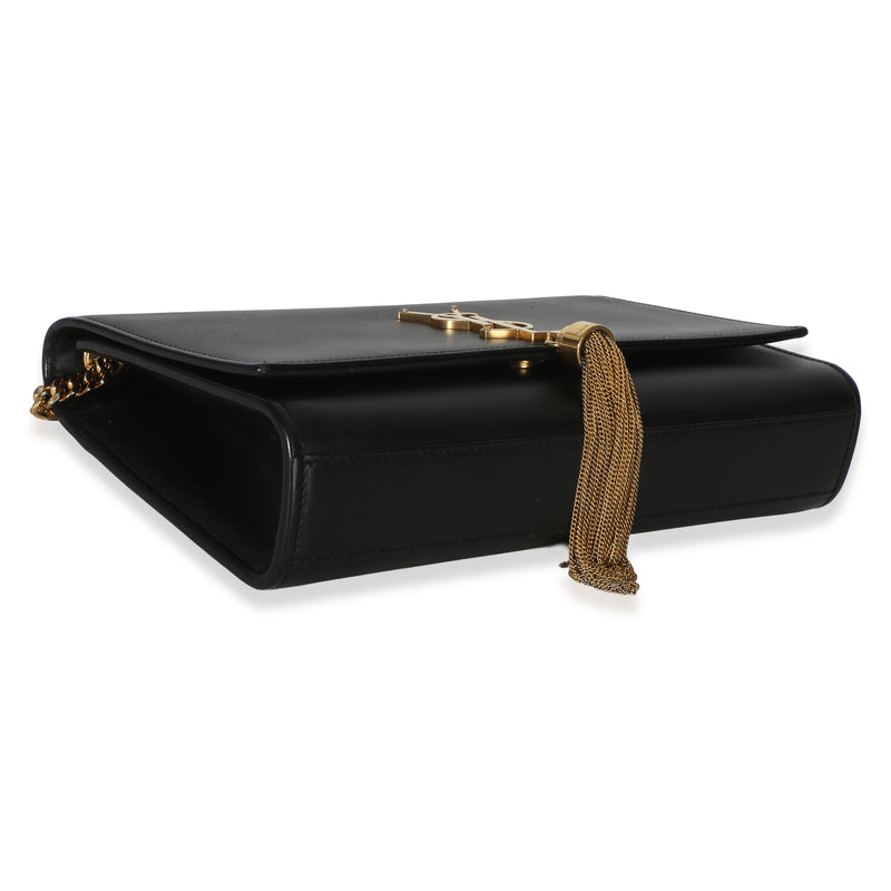 Saint Laurent Black Grain De Poudre Medium Kate Tassel Leather Handbag