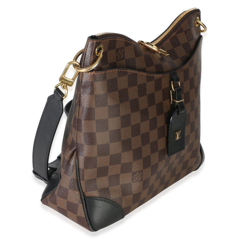 Louis Vuitton Black Damier Ebene Canvas Odeon Mm Brown Handbag