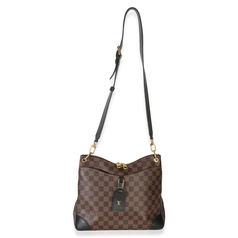 Louis Vuitton Black Damier Ebene Canvas Odeon Mm Brown Handbag