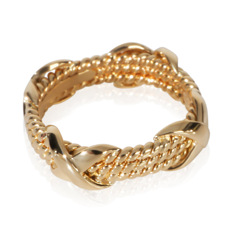 Tiffany & Co. Yellow Gold Schlumberger X Ring 18k