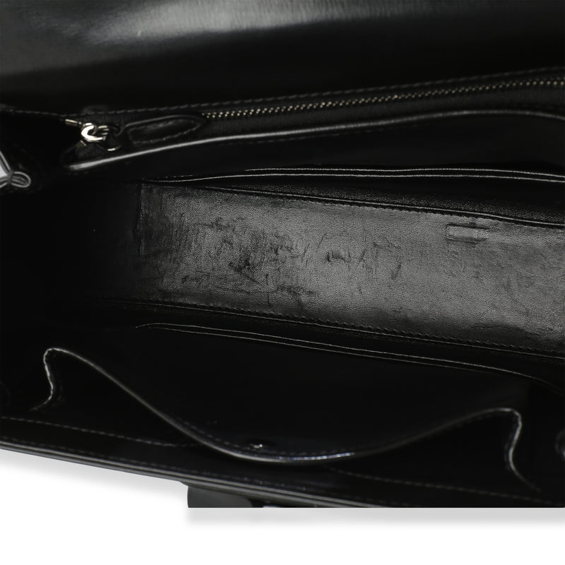 Gucci Black Monochrome Boarded Dyana Lux Medium Bamboo 1947 Top Handle Bag Leather Handbag