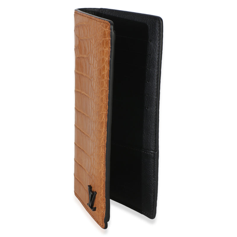 Louis Vuitton Tan Alligator Monogram Brazza Wallet Exotic