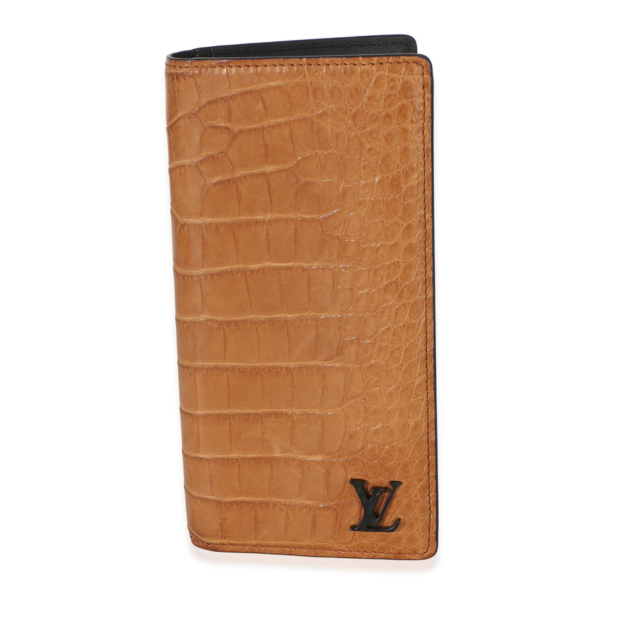 Louis Vuitton Tan Alligator Monogram Brazza Wallet Exotic