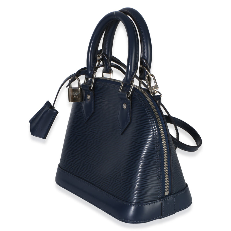 Louis Vuitton Navy Epi Alma Bb Blue Leather Handbag