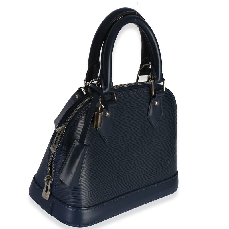 Louis Vuitton Navy Epi Alma Bb Blue Leather Handbag