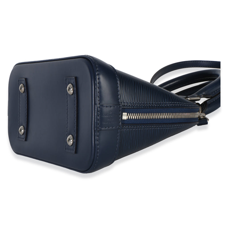 Louis Vuitton Navy Epi Alma Bb Blue Leather Handbag