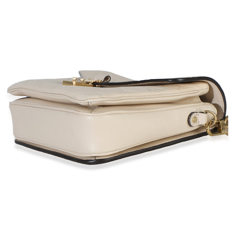 Louis Vuitton Creme Empreinte Pochette Metis Beige Leather Handbag
