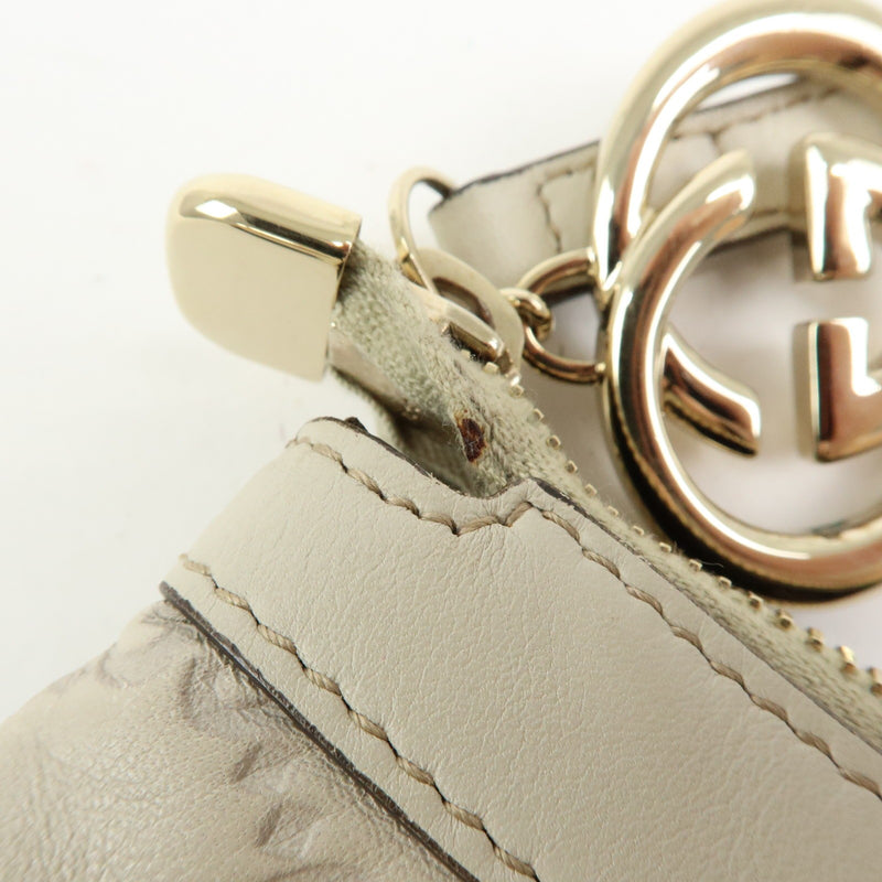 Gucci Heart Wristlet Guccissima Leather Beige Bag