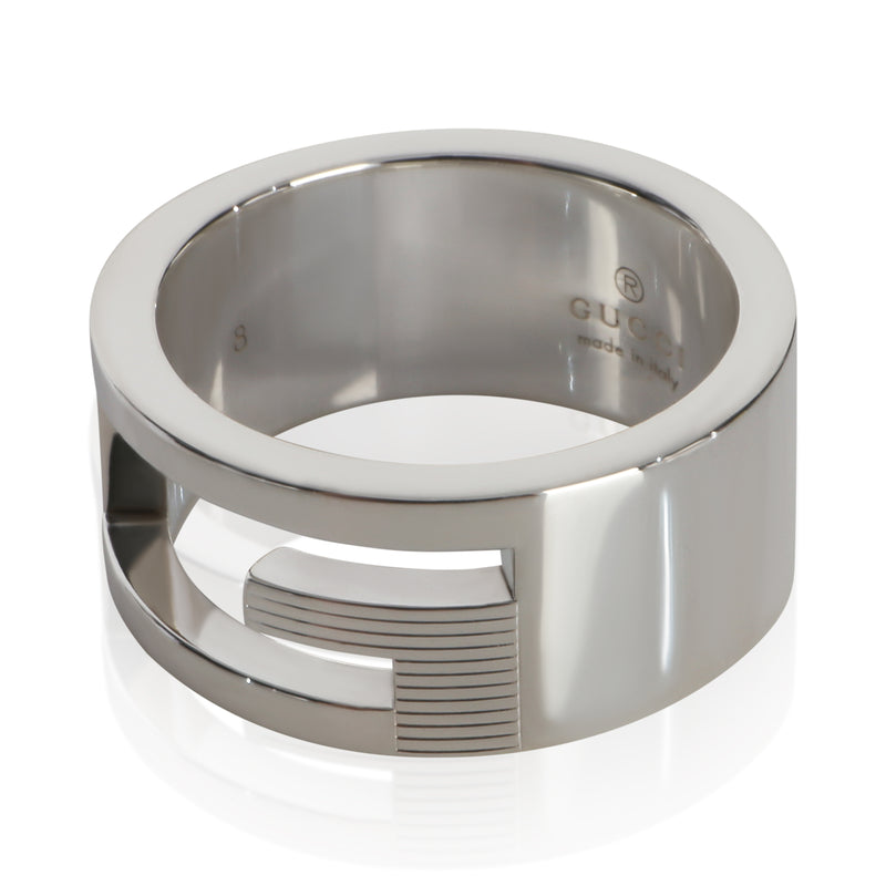 Gucci Sterling Silver Narrow Cutout G Ring 925