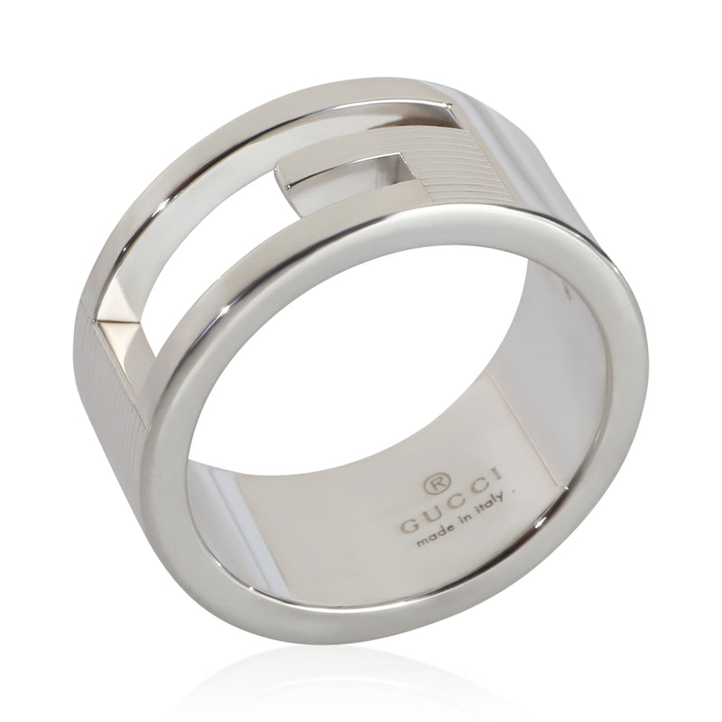 Gucci Sterling Silver Narrow Cutout G Ring 925