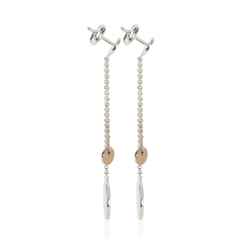 Hermès Rose Gold & Sterling Silver Ex-Libris Drop Earrings 18k