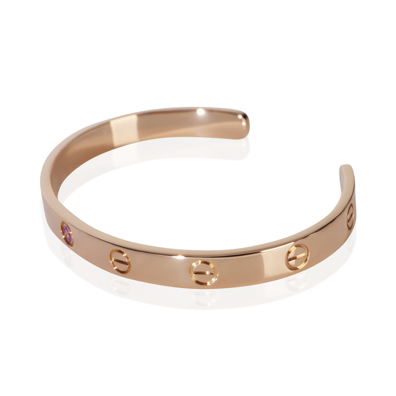 Cartier Rose Gold Pink Sapphire Love Cuff Bracelet 18k