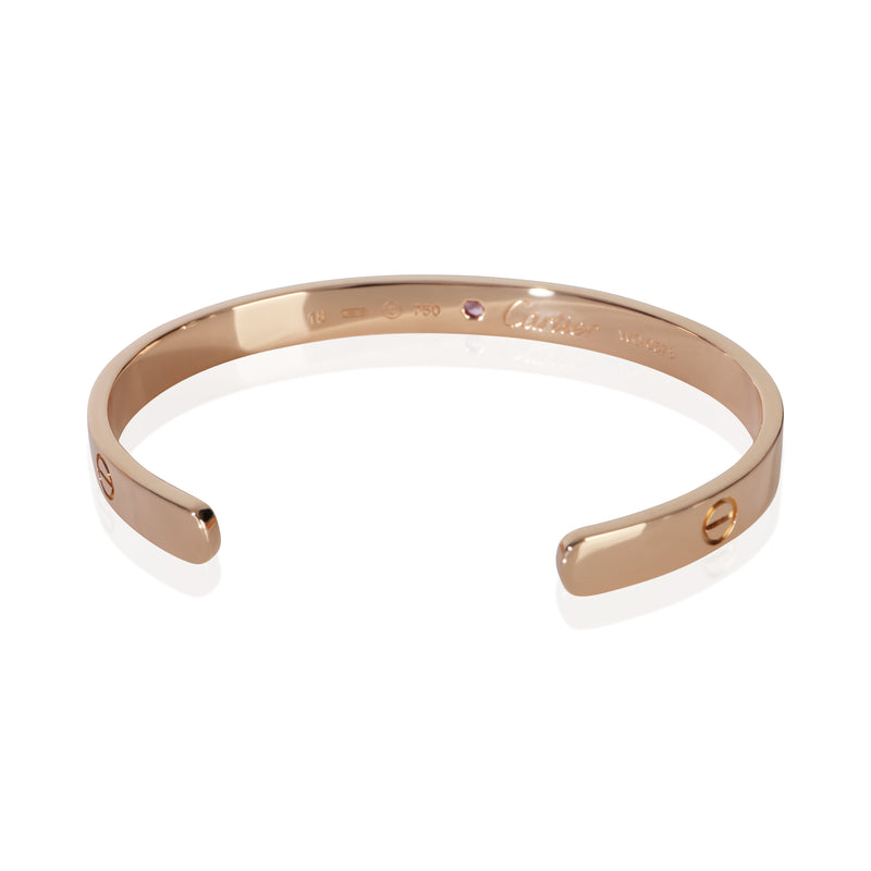 Cartier Rose Gold Pink Sapphire Love Cuff Bracelet 18k