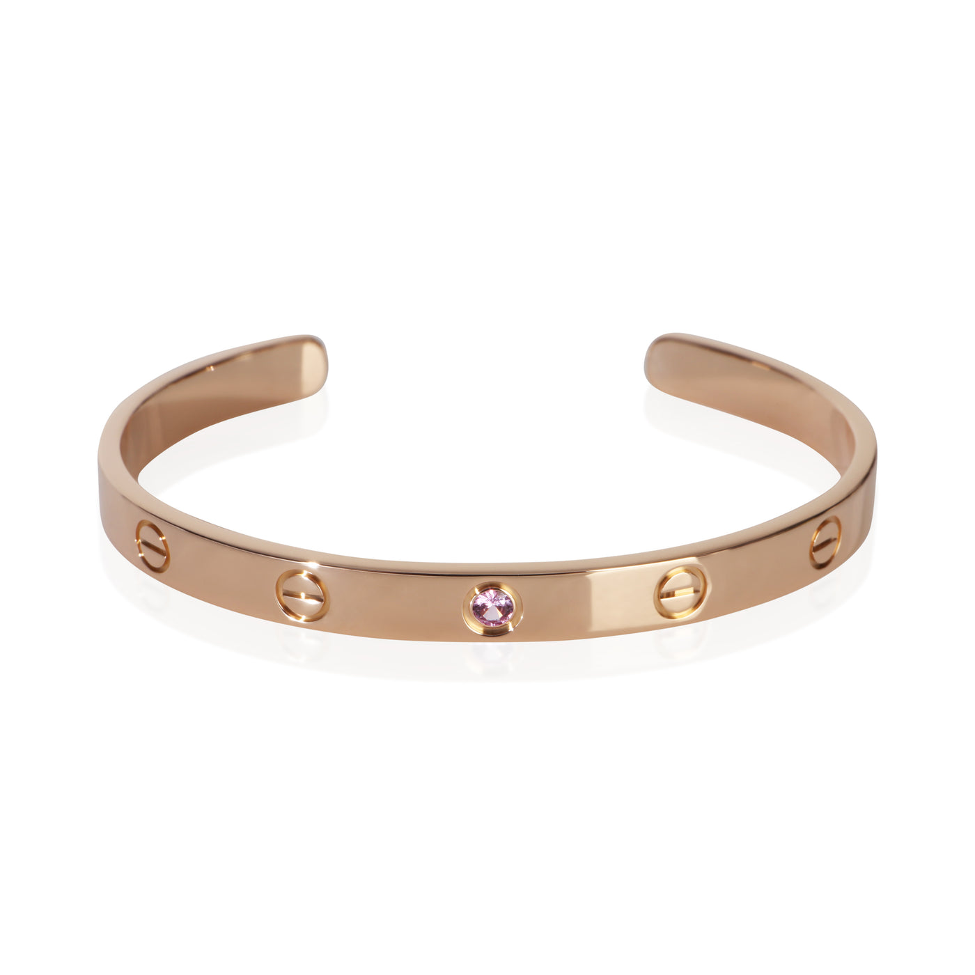 Cartier Rose Gold Pink Sapphire Love Cuff Bracelet 18k