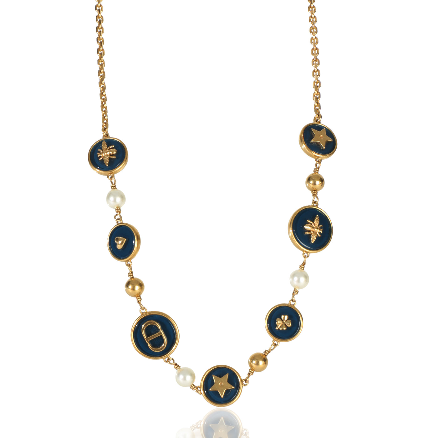 Christian Dior Gold-Plated D-Luck Necklace