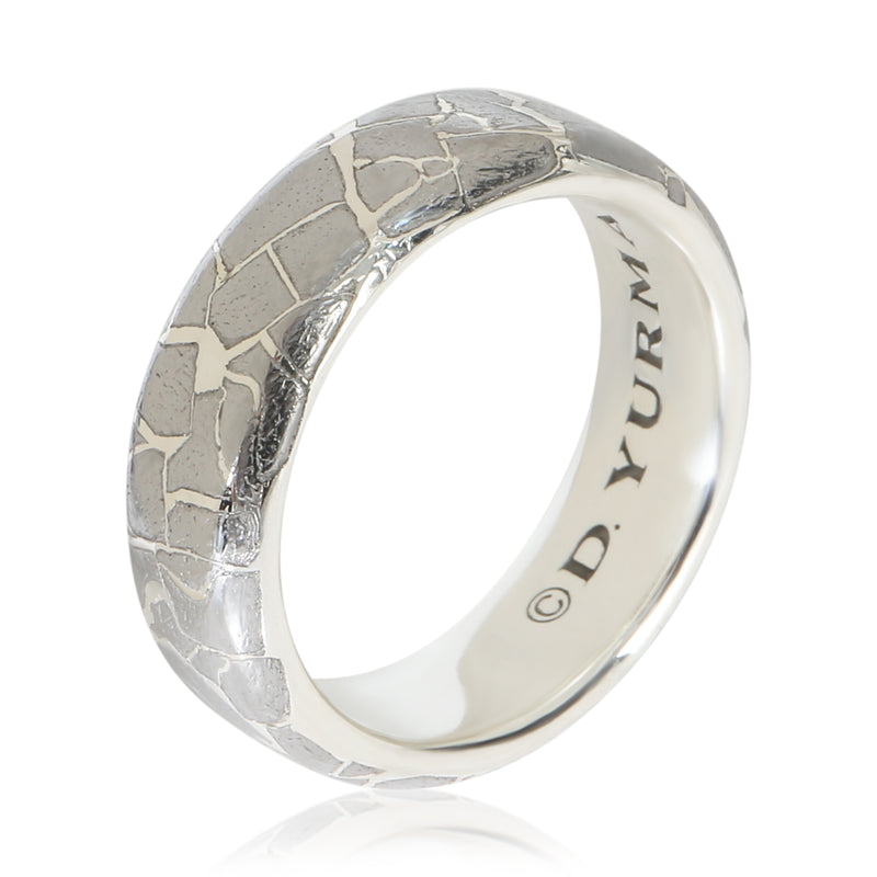 David Yurman Sterling Silver Streamline Meteorite Band 925