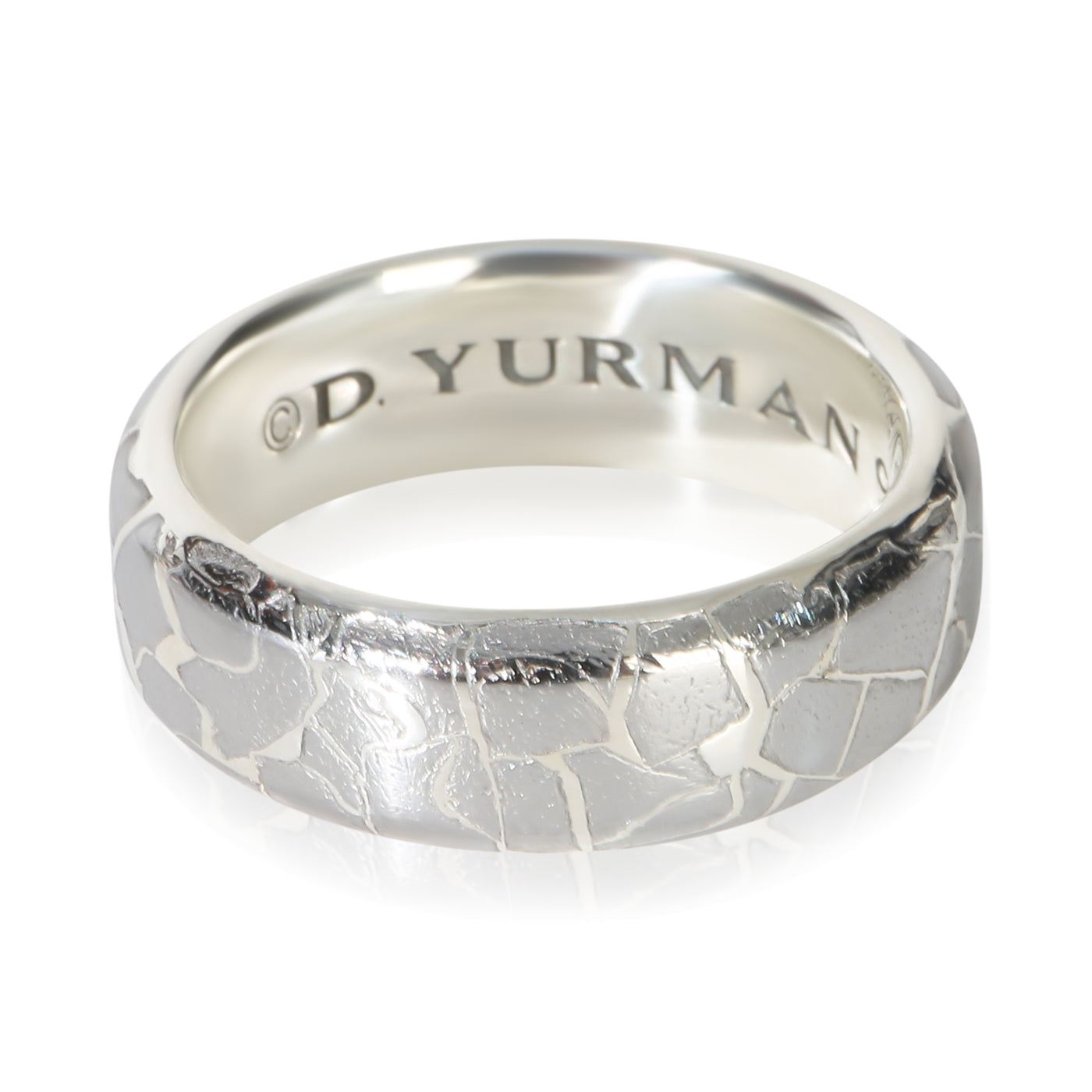 David Yurman Sterling Silver Streamline Meteorite Band 925