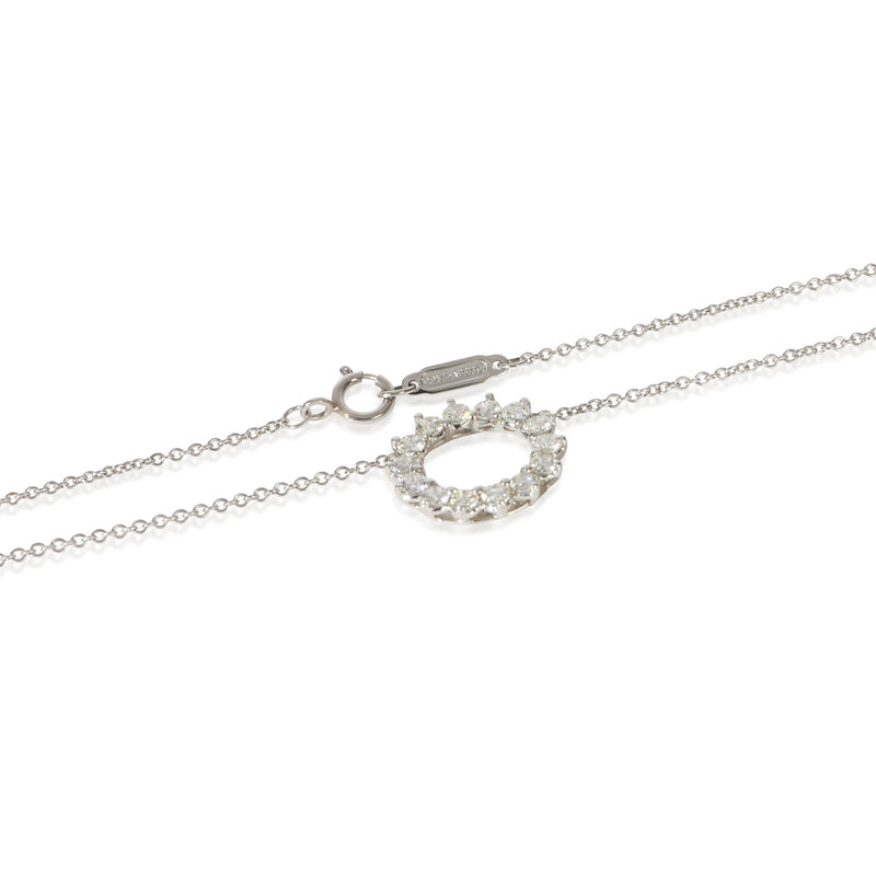 Tiffany & Co. Platinum Diamond Open Circle Pendant 950