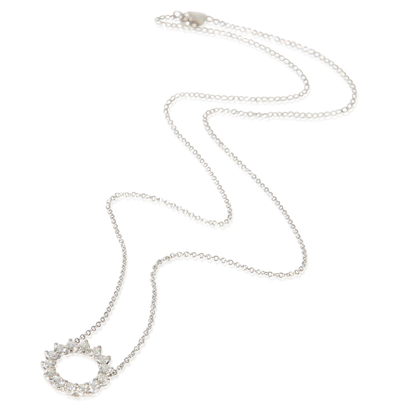 Tiffany & Co. Platinum Diamond Open Circle Pendant 950