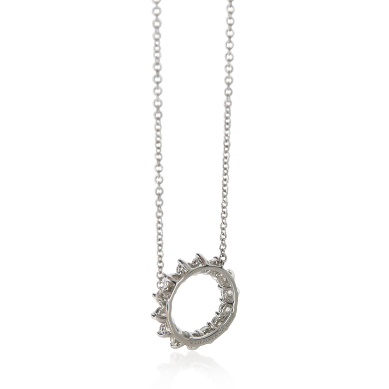 Tiffany & Co. Platinum Diamond Open Circle Pendant 950