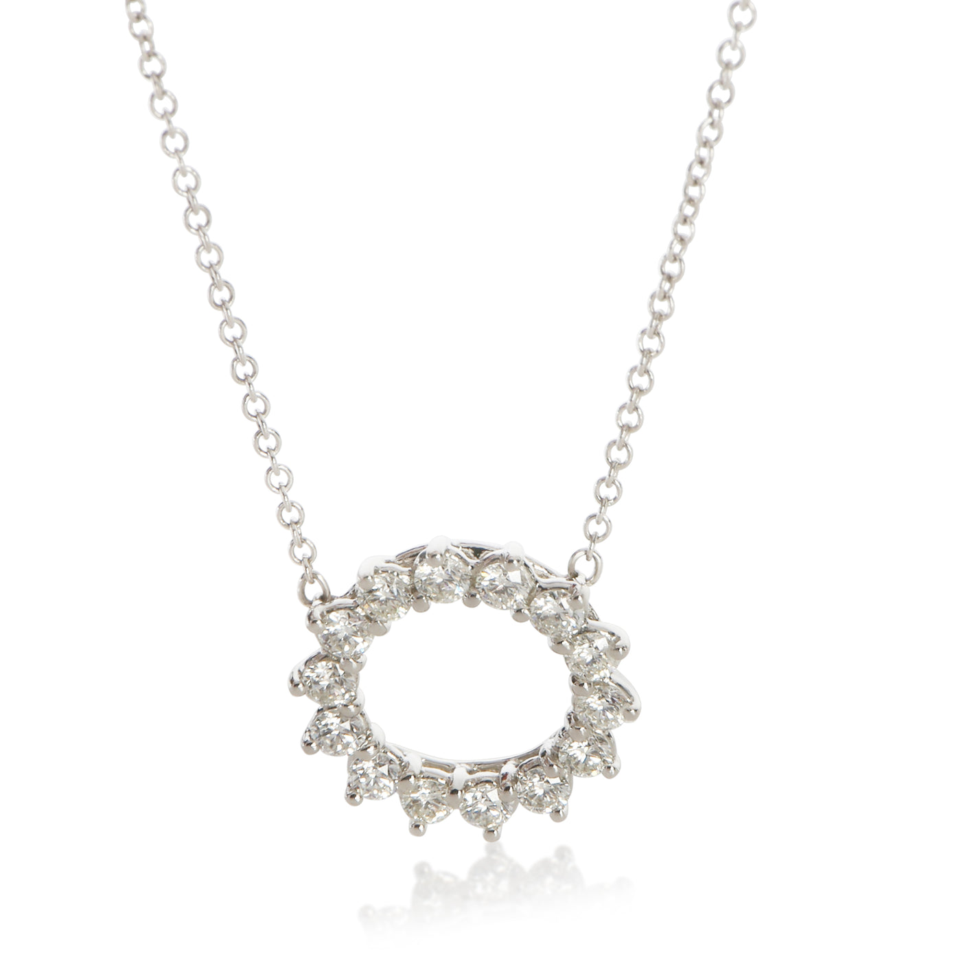 Tiffany & Co. Platinum Diamond Open Circle Pendant 950