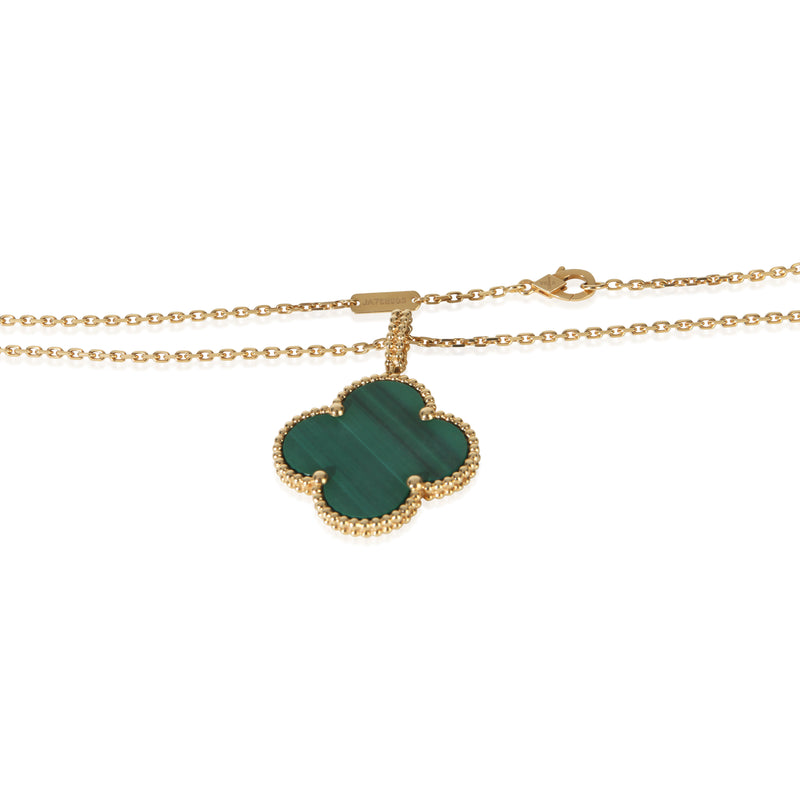 Van Cleef & Arpels Yellow Gold Malachite Magic Alhambra Necklace 18k