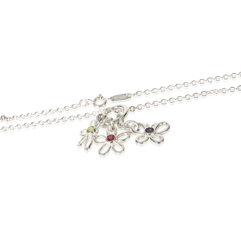 Tiffany & Co. Sterling Silver Flower, Butterfly Dragonfly Charm Pendant 925 Necklace