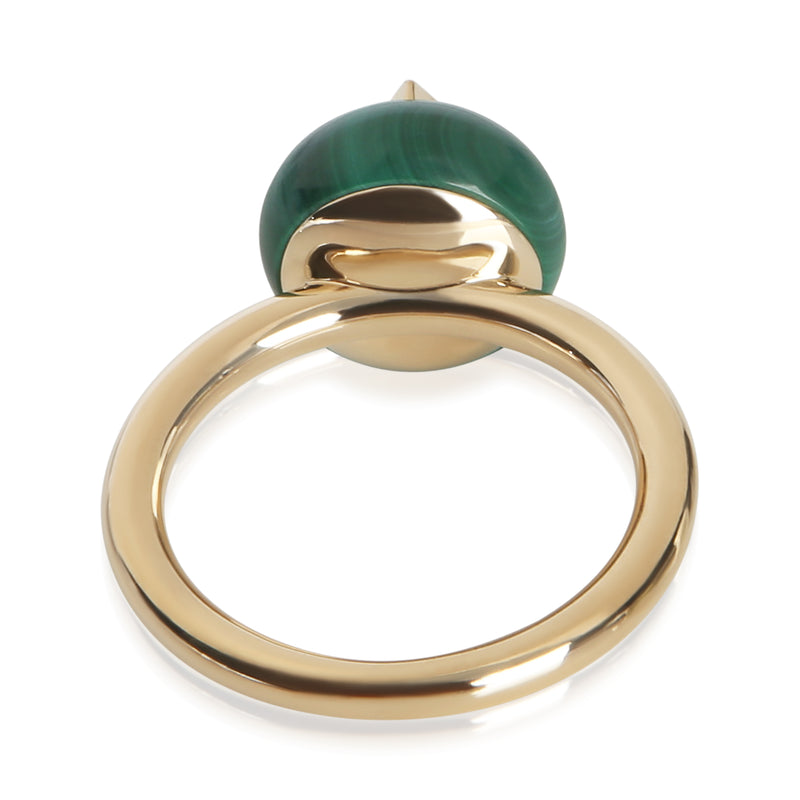 Louis Vuitton Yellow Gold Malachite And Diamond B Blossom Ring 18k