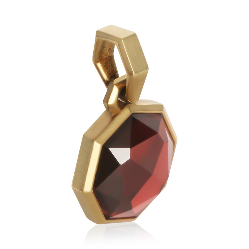 David Yurman Yellow Gold Garnet Pendant 18k