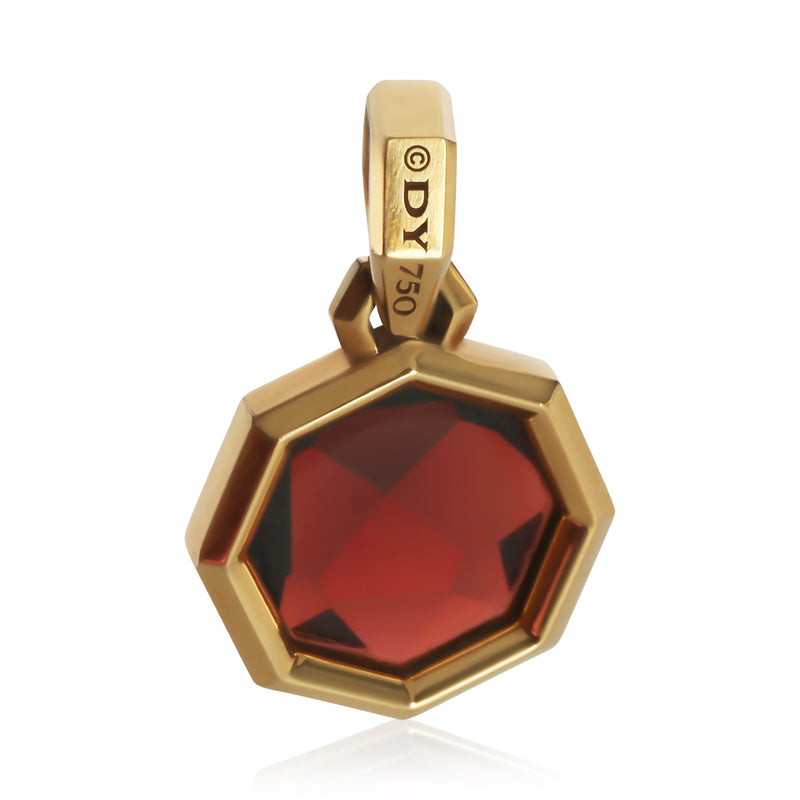 David Yurman Yellow Gold Garnet Pendant 18k