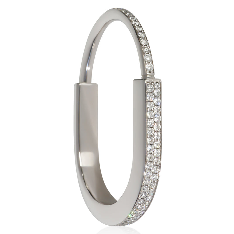 Tiffany & Co. White Gold Diamond Lock Bracelet 18k