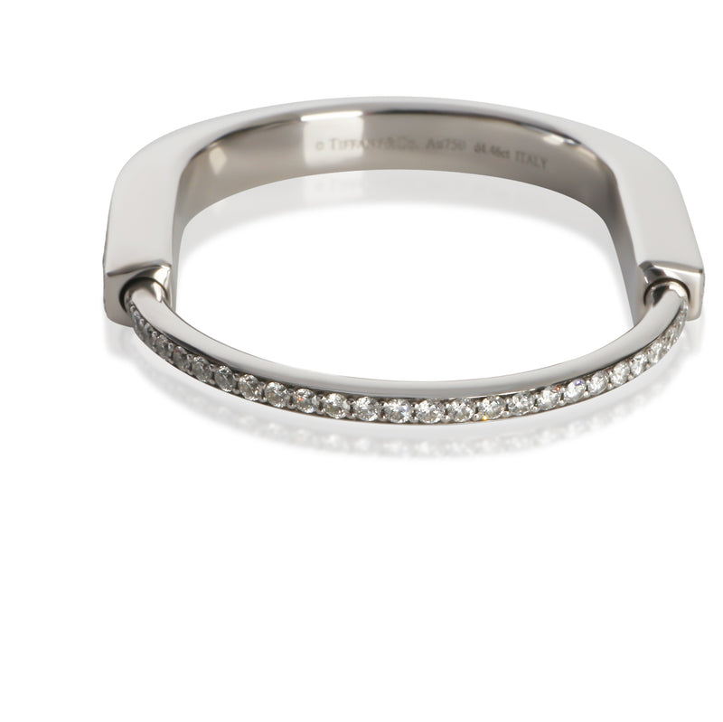 Tiffany & Co. White Gold Diamond Lock Bracelet 18k