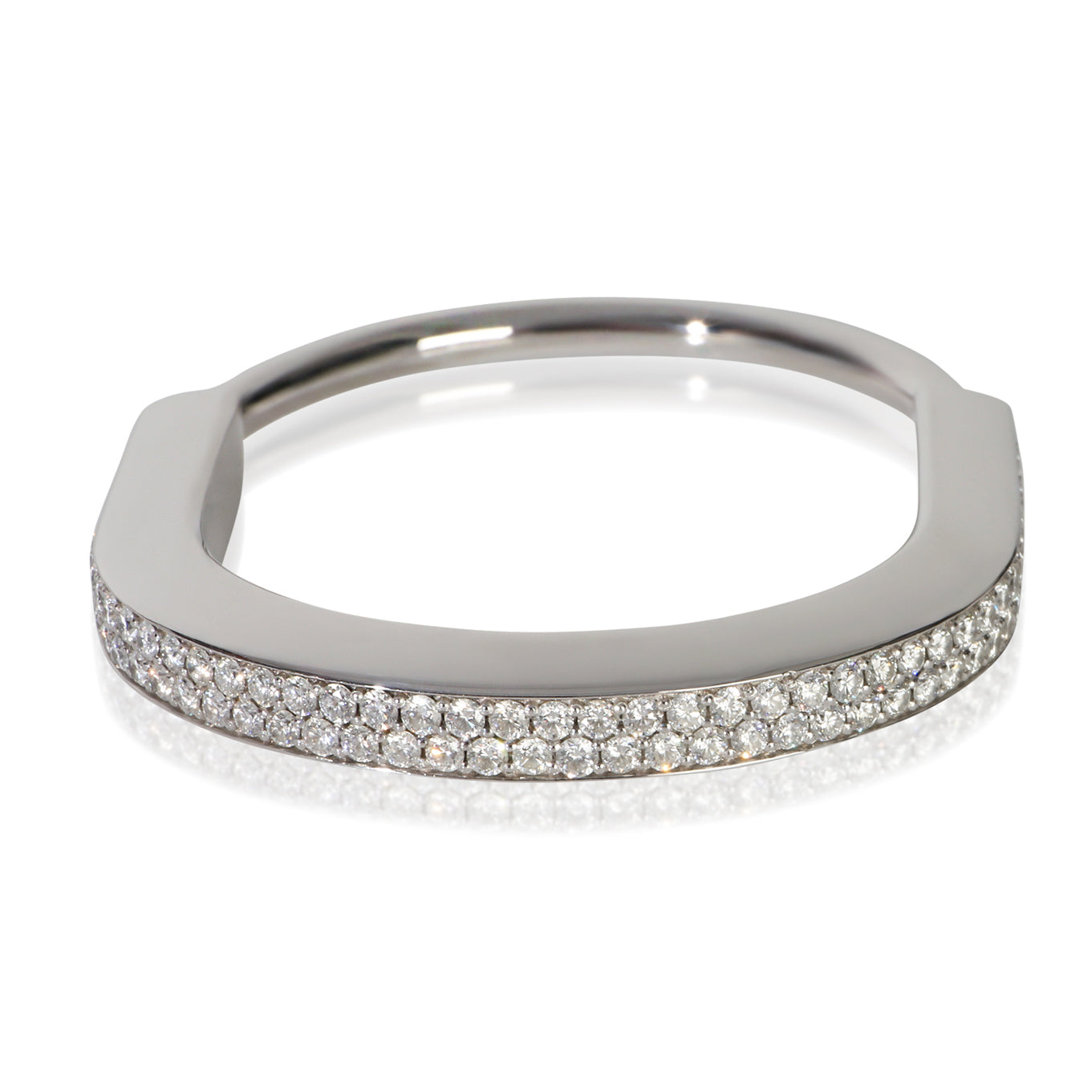 Tiffany & Co. White Gold Diamond Lock Bracelet 18k