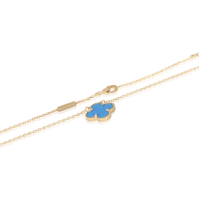 Van Cleef & Arpels Yellow Gold Agate Vintage Alhambra Pendant 18k
