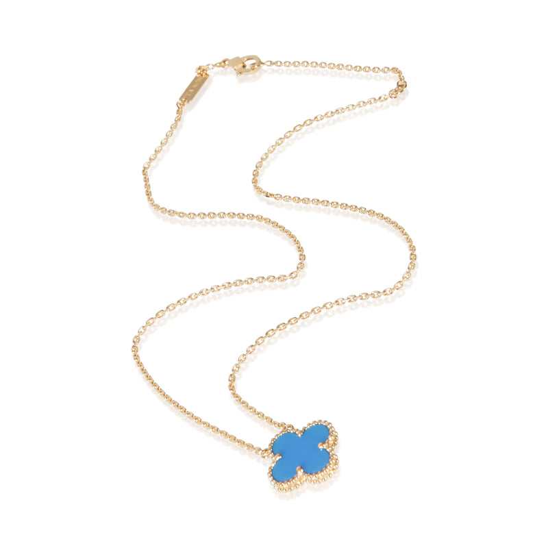 Van Cleef & Arpels Yellow Gold Agate Vintage Alhambra Pendant 18k
