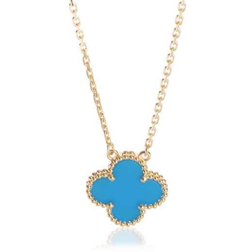 Van Cleef & Arpels Yellow Gold Agate Vintage Alhambra Pendant 18k