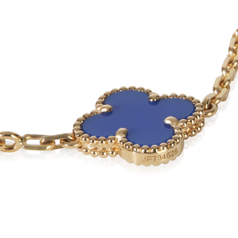 Van Cleef & Arpels Yellow Gold Agate Vintage Alhambra Bracelet 18k