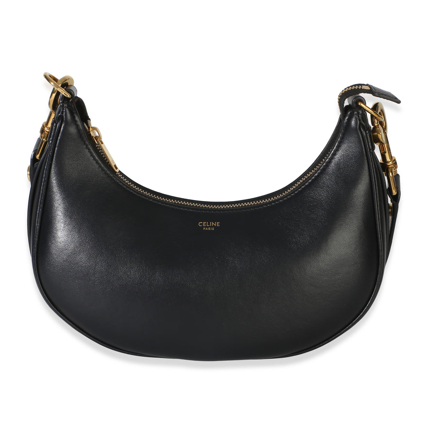 Celine Black Smooth Calfskin Medium Ava Strap Bag Leather Handbag