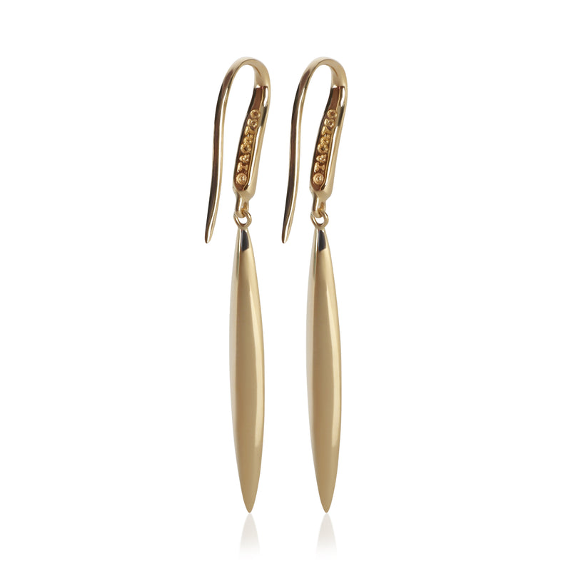 Tiffany & Co. Yellow Gold Feather Drop Earrings 18k