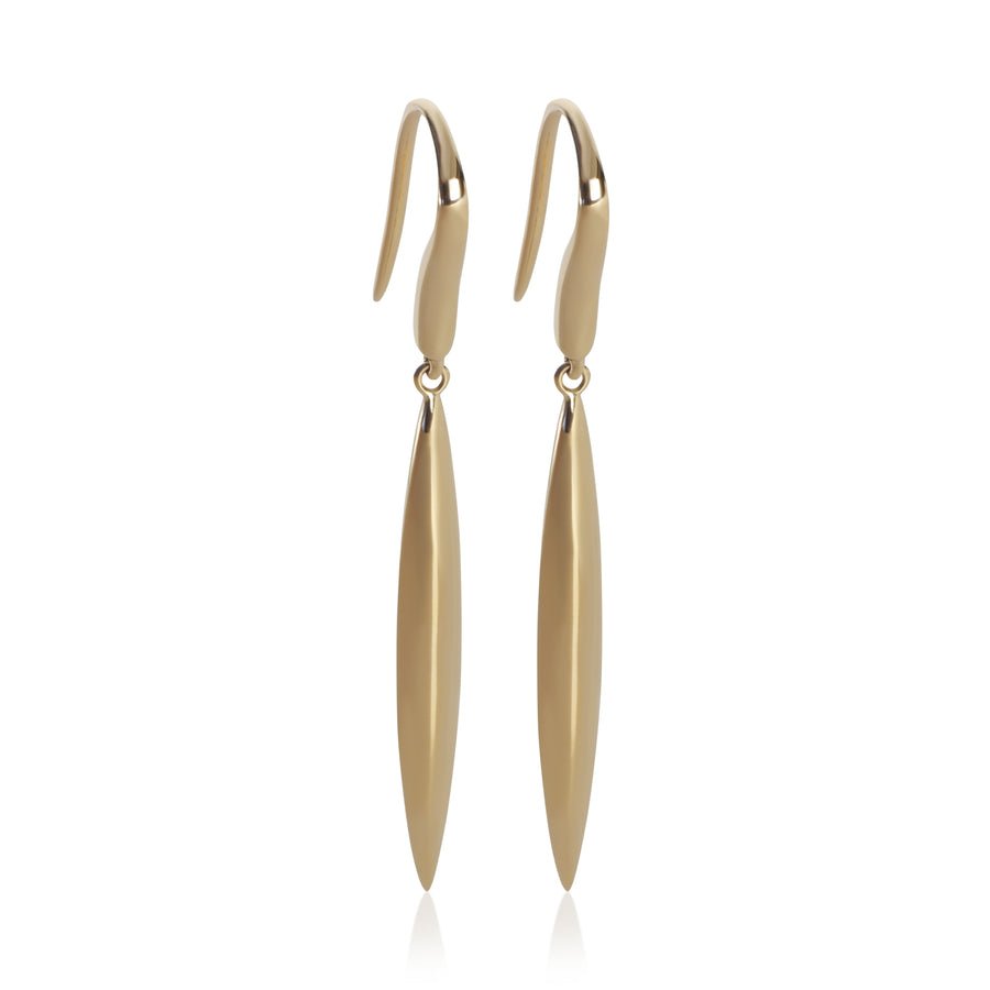 Tiffany & Co. Yellow Gold Feather Drop Earrings 18k