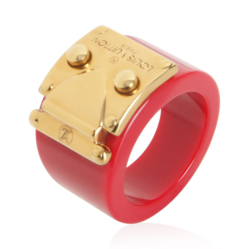 Louis Vuitton Gold-Plated Lock Me Ring