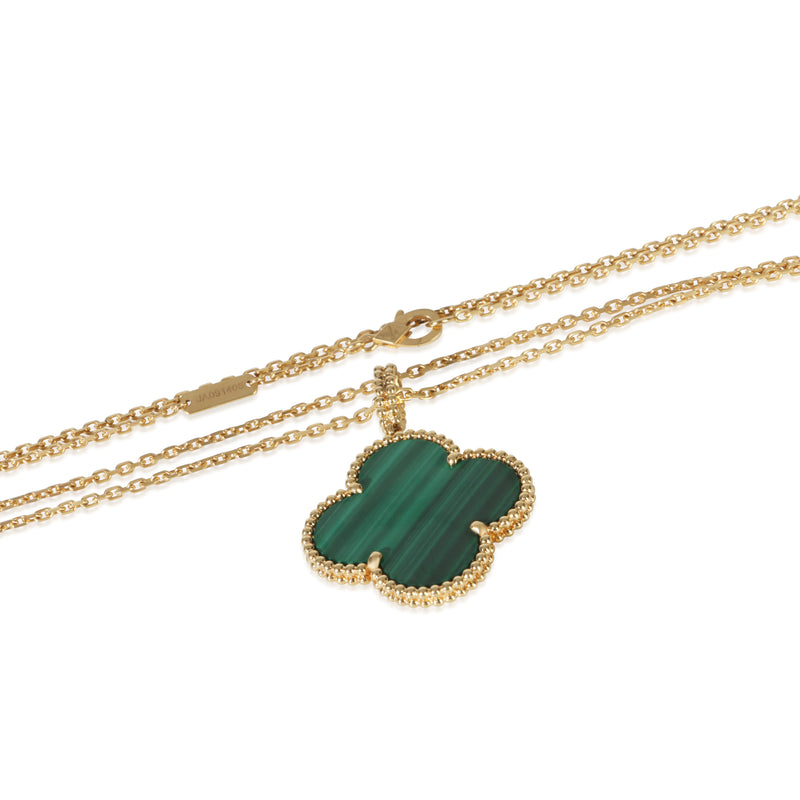 Van Cleef & Arpels Yellow Gold Malachite Magic Alhambra Necklace 18k
