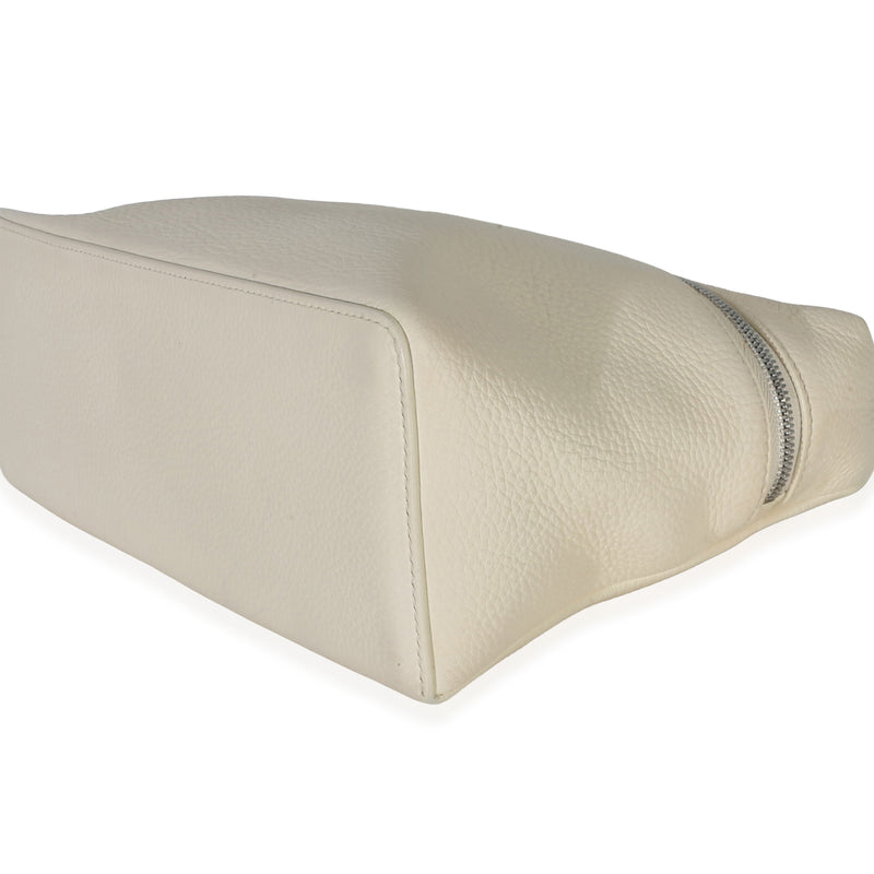 Loro Piana Cream Grained Calfskin Extra Pocket L27 Neutral Leather Handbag
